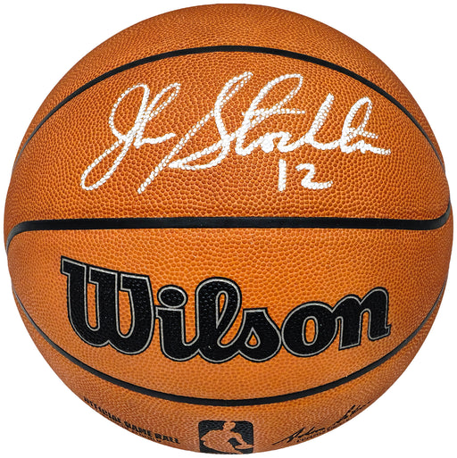 John Stockton Autographed Official Game Ball Genuine Leather Basketball Utah Jazz Beckett BAS Witness