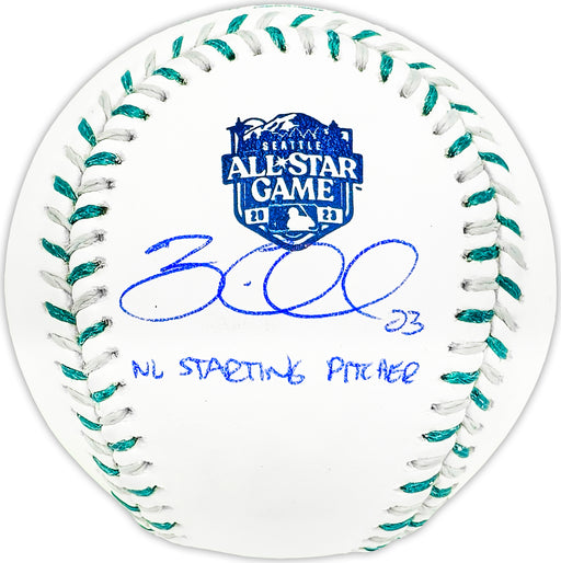 Zac Gallen Autographed Official 2023 All Star Game Logo MLB Game Baseball Arizona Diamondbacks "NL Starting Pitcher" Beckett BAS Witness