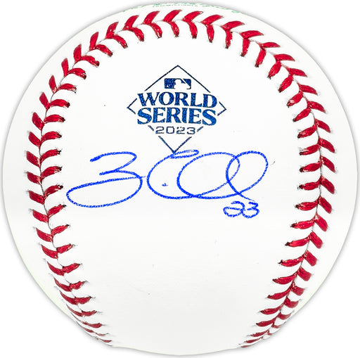 Zac Gallen Autographed Official 2023 World Series Logo MLB Baseball Arizona Diamondbacks Beckett BAS Witness