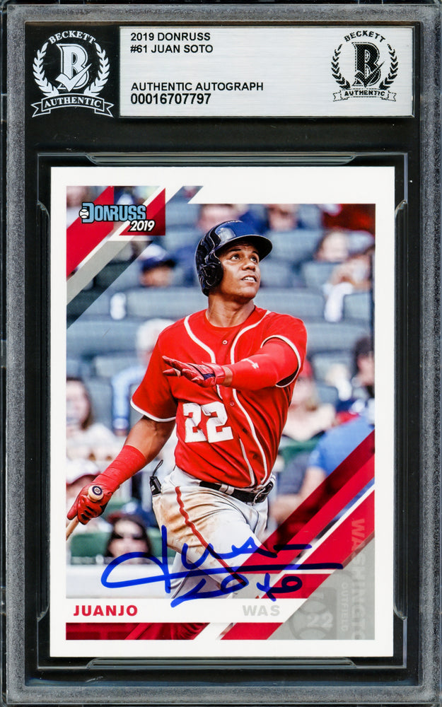 Juan Soto Autographed 2019 Donruss Variations Card #61 New York Yankees Beckett BAS #16707797