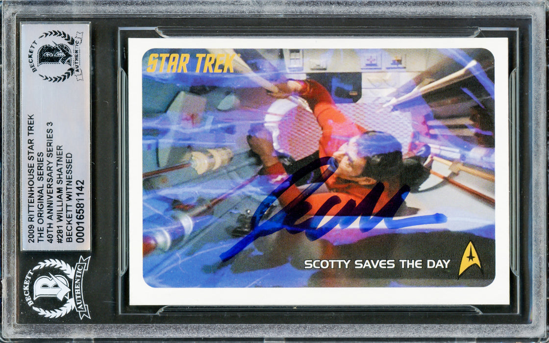 William Shatner Autographed 2009 Rittenhouse Card #281 Star Trek Captain Kirk The Original Series 40th Anniversary Beckett BAS #16581142