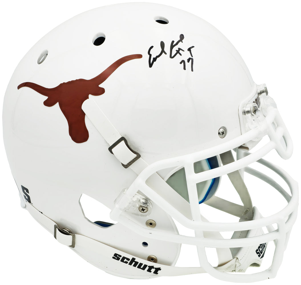 Earl Campbell Autographed Texas Longhorns White Schutt Full Size Replica Helmet "HT 77" JSA