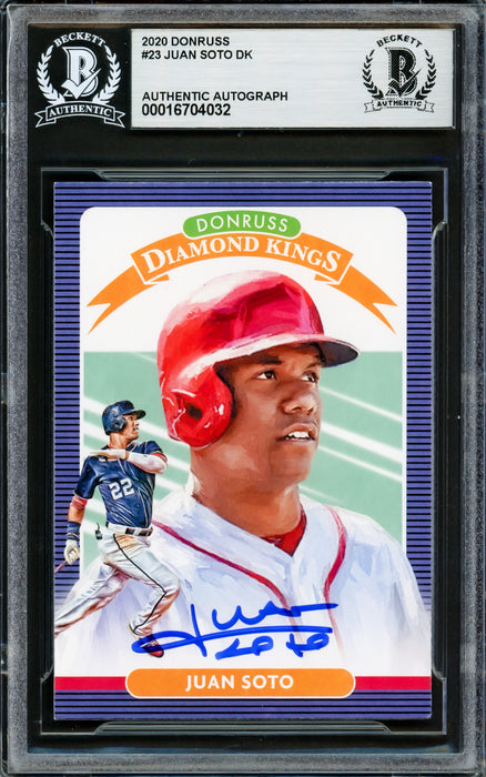 Juan Soto Autographed 2020 Donruss Diamond Kings Card #23 New York Yankees Beckett BAS