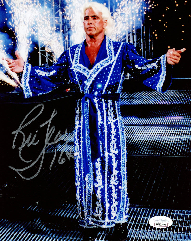 Ric Flair Autographed 8x10 Photo WWE "16x" JSA