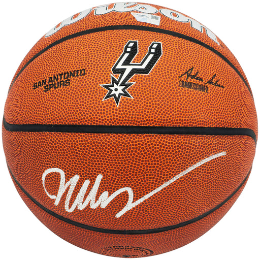 Victor Wembanyama Autographed Composite Leather San Antonio Spurs Logo Basketball Fanatics Holo