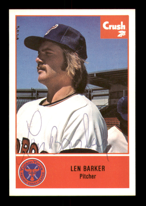 Len Barker Autographed 1977 Cramer Rookie Card #77 Tucson Toros