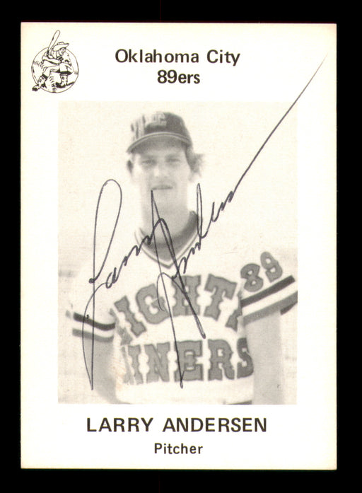 Larry Andersen Autographed 1975 Rookie Card #7 Oklahoma City 89ers