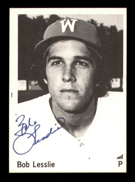 Bob Lesslie Autographed 1975 TCMA Rookie Card Waterbury Dodgers