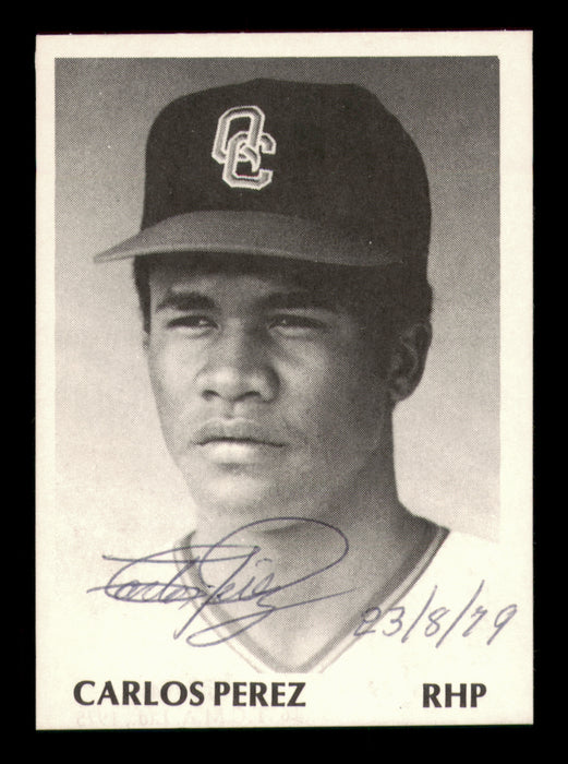 Carlos Perez Autographed 1975 TCMA Rookie Card #16 Quad City Angels