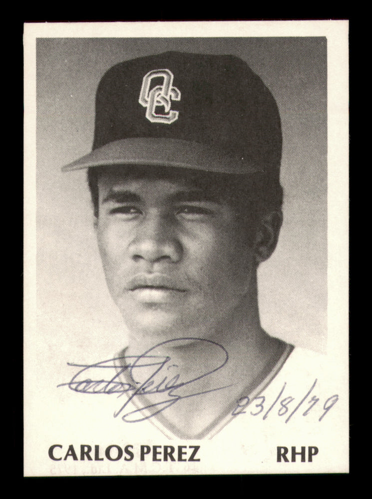 Carlos Perez Autographed 1975 TCMA Rookie Card #16 Quad City Angels