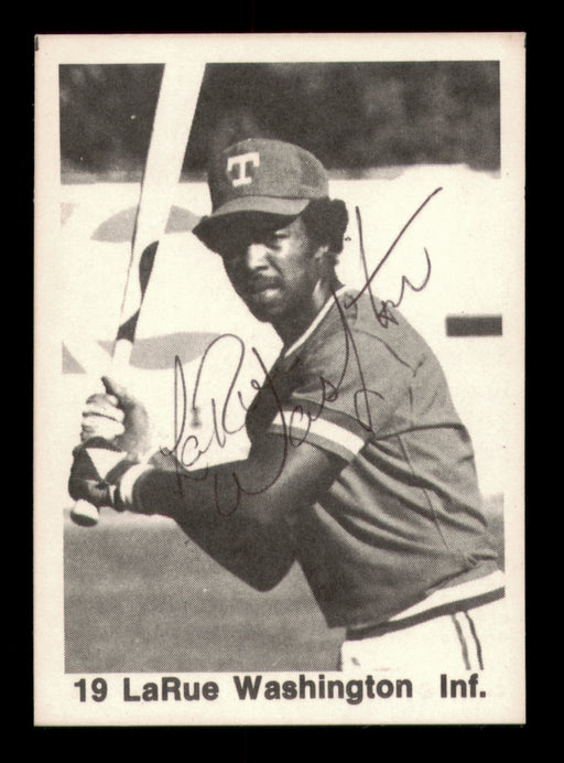 LaRue Washington Autographed 1976 TCMA Card #18 Ashville Tourists