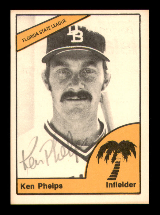 Ken Phelps Autographed 1977 TCMA Card Daytona Beach Islanders