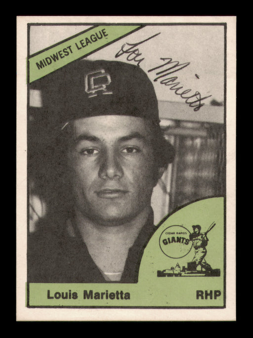 Lou Marietta Autographed 1978 TCMA Rookie Card #240 Cedar Rapids Giants