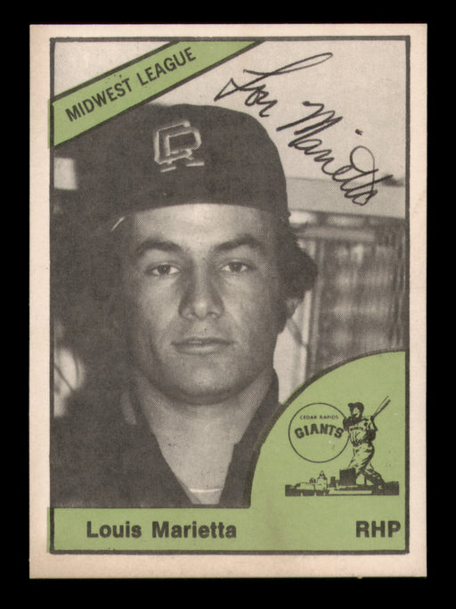 Lou Marietta Autographed 1978 TCMA Rookie Card #240 Cedar Rapids Giants