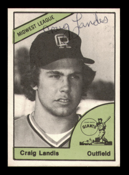 Craig Landis Autographed 1978 TCMA Rookie Card #242 Cedar Rapids Giants