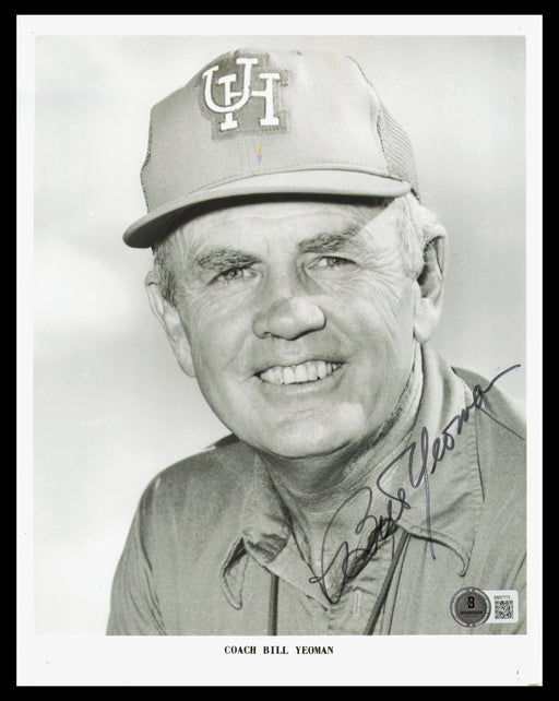 Bill Yeoman Autographed 8x10 Photo University of Houston Beckett BAS QR #BM37773