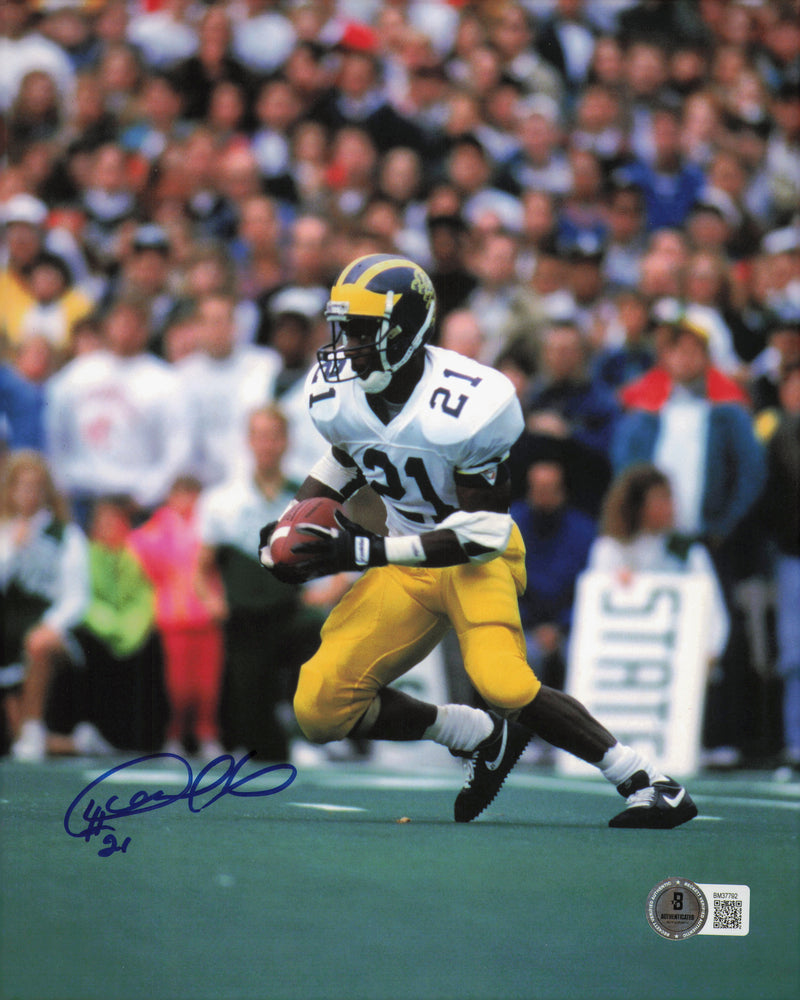 Desmond Howard Autographed 8x10 Photo Michigan Heisman Beckett BAS QR #BM37792