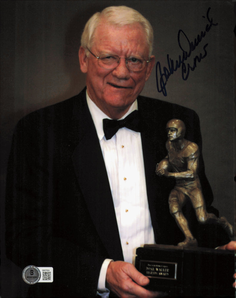 John David Crow Autographed 8x10 Photo Texas A&M Heisman Beckett BAS QR #BM37824