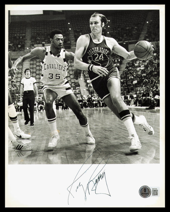 Rick Barry Autographed 8x10 Photo Golden State Warriors (Smudged) Beckett BAS QR #BM37546