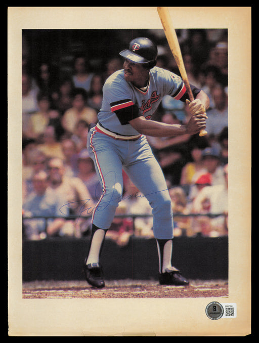 Rod Carew Autographed 8.5x11 Magazine Page Photo Minnesota Twins Vintage Signature Beckett BAS QR #BM37256