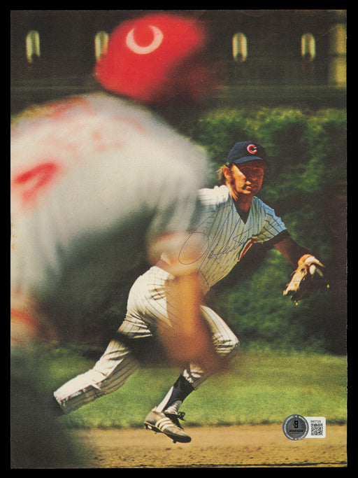 Ron Santo Autographed 8.5x11.5 Magazine Page Photo Chicago Cubs Beckett BAS QR #BM37329