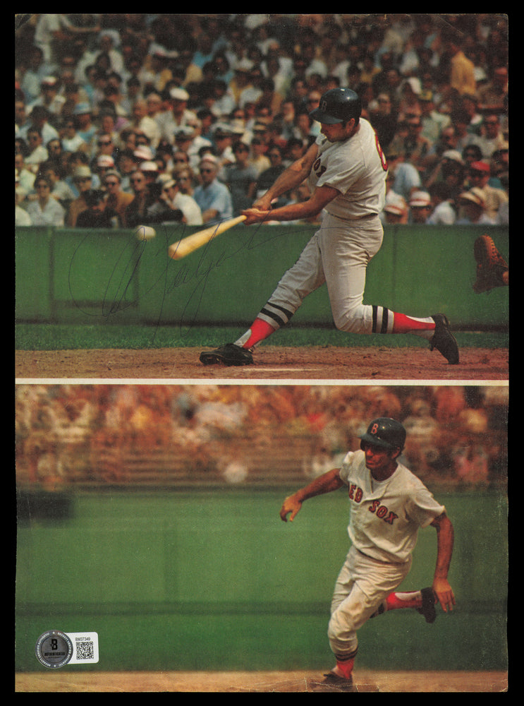 Carl Yastrzemski & Tony Oliva Autographed 8.5x11.5 Magazine Page Photo Boston Red Sox Beckett BAS QR #BM37349