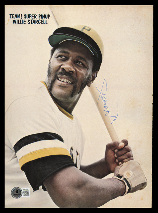 Willie Stargell & Wilbur Wood Autographed 8.5x11.5 Magazine Page Photo Pittsburgh Pirates Beckett BAS QR #BM37378