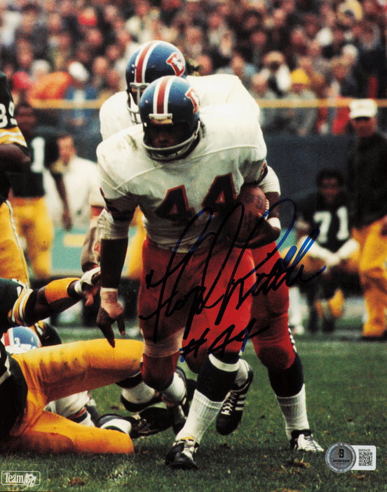 Floyd Little Autographed 8x10 Photo Denver Broncos "#44" Beckett BAS QR #BM00429