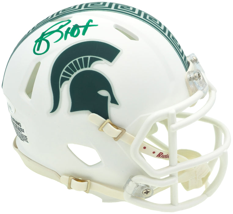 Andre Rison Autographed Michigan State Spartans Satin White Speed Mini Helmet "HOF" JSA