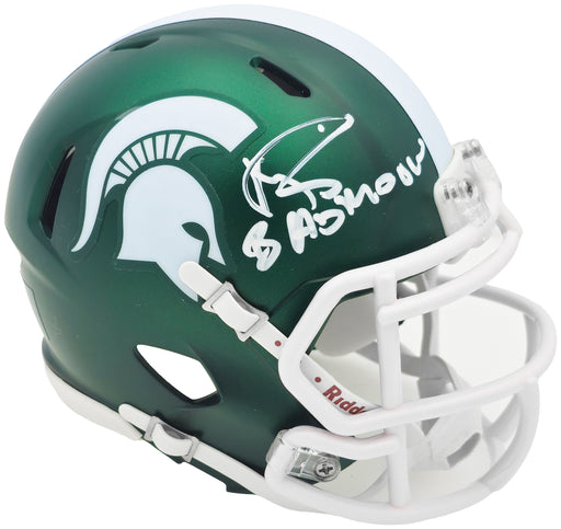 Andre Rison Autographed Michigan State Spartans Satin Green Speed Mini Helmet "Bad Moon" JSA