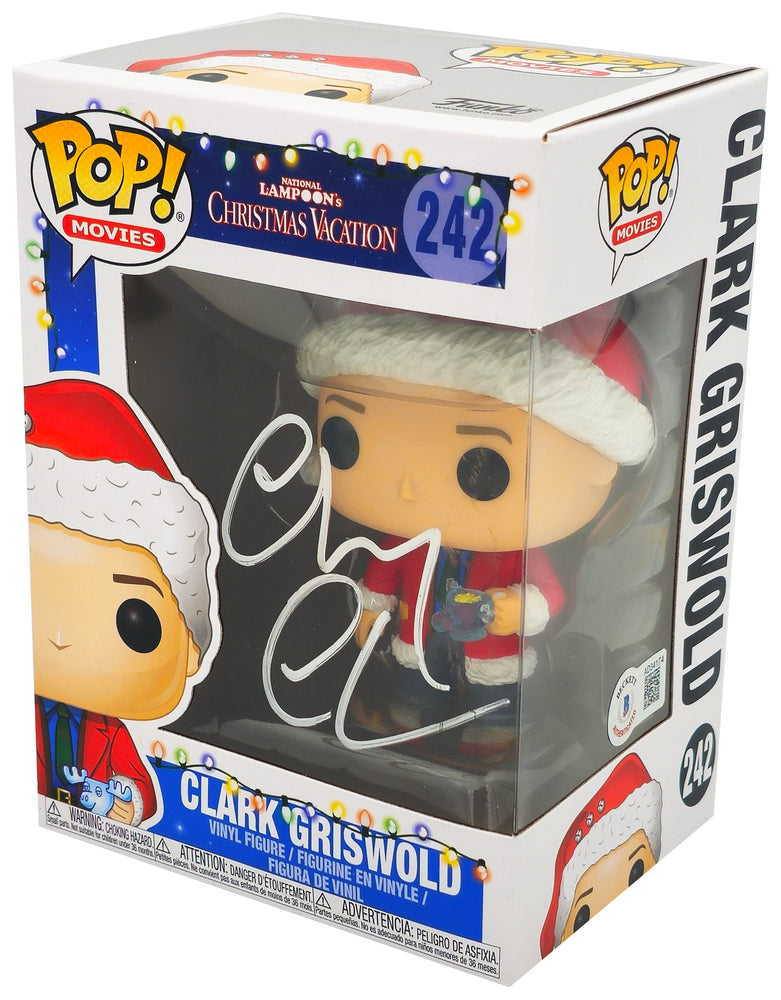 Chevy Chase Autographed Funko Pop #242 Vinyl Figurine Christmas Vacation Clark Griswold Beckett BAS Witness