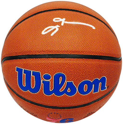 Allen Iverson Autographed Philadelphia 76ers Logo Basketball Beckett BAS Witness