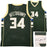 Milwaukee Bucks Giannis Antetokounmpo Autographed Green Jersey Beckett BAS Witness