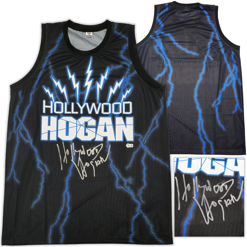 WWE Hulk Hogan Autographed Black Jersey "Hollywood Hogan" Beckett BAS Witness