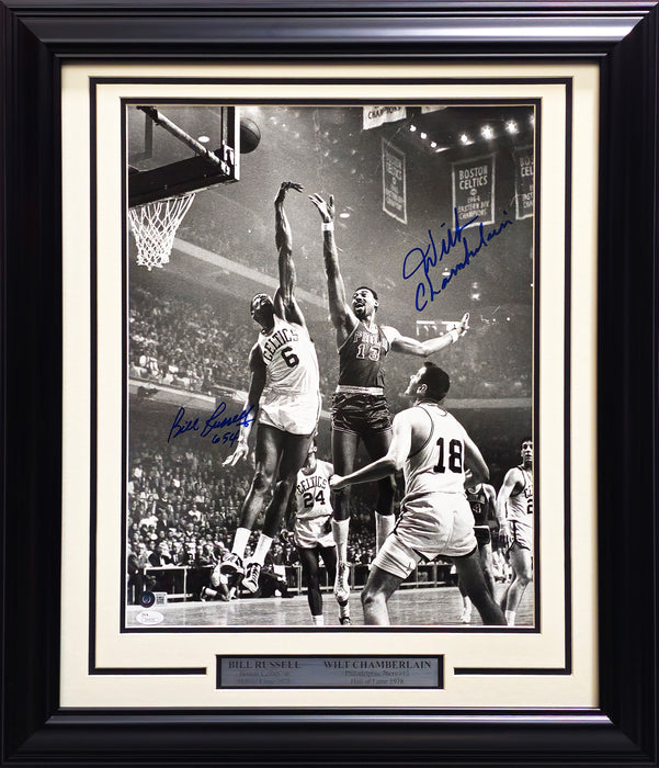 Wilt Chamberlain & Bill Russell Autographed Framed 16x20 Photo Beckett BAS #AC85138