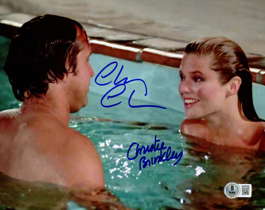 Chevy Chase & Christie Brinkley Autographed 8x10 Photo Vacation Clark Griswold Beckett BAS Witness