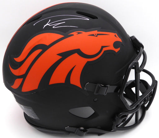 Russell Wilson Autographed Black Eclipse Full Size Authentic Helmet Denver Broncos Fanatics Holo #DQ16478306