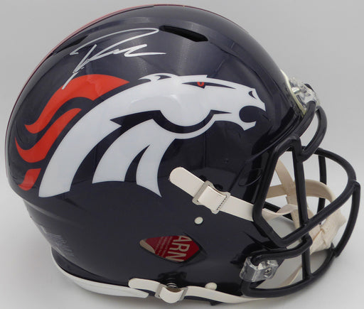 Russell Wilson Autographed Blue Full Size Authentic Helmet Denver Broncos Fanatics Holo #DQ16478421