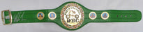 Mike Tyson Autographed Green WBC Belt (Smudged) Beckett BAS QR #WX99669