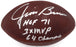 Jim Brown Autographed NFL Leather Football Cleveland Browns "HOF 71, 3X MVP, 64 Champs" PSA/DNA #AA97299