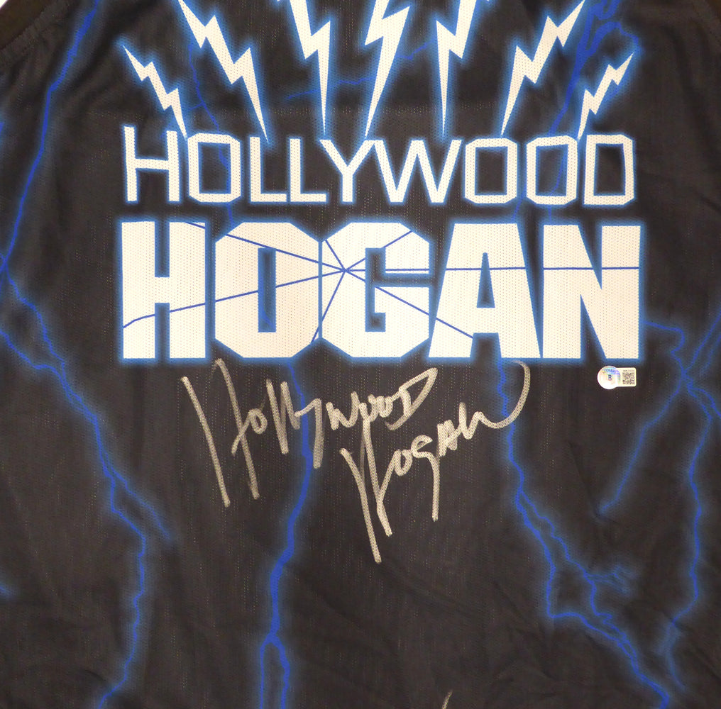 WWE Hulk Hogan Autographed Black Jersey "Hollywood Hogan" Beckett BAS QR #WR25656