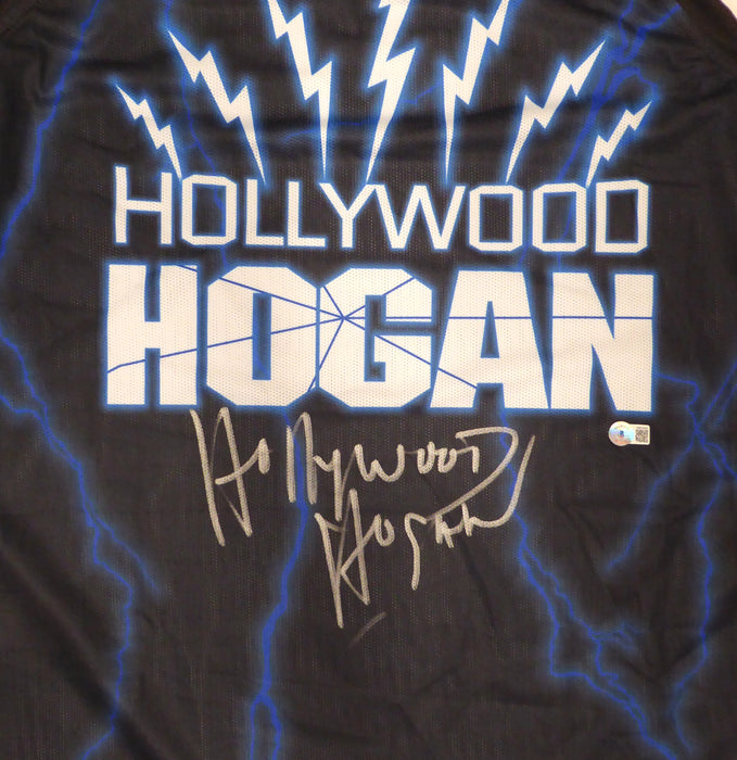 WWE Hulk Hogan Autographed Black Jersey "Hollywood Hogan" Beckett BAS QR #WR25667