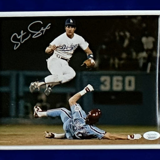 Steve Sax Hand Signed & Framed Los Angeles Dodgers 8x10 Photo (JSA)