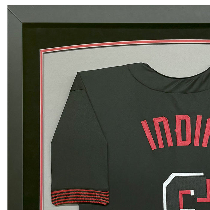 Jonathan India Signed Cincinnati Black Custom Suede Matte Framed Baseball Jersey (Beckett)