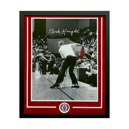 Bobby Knight & Phil Bova Dual Hand Signed & Framed 16x20 Basketball Photo