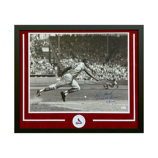 Lou Brock 1967 Word Series Champs Hand Signed & Framed Cardinals 16x20 Baseball Photo