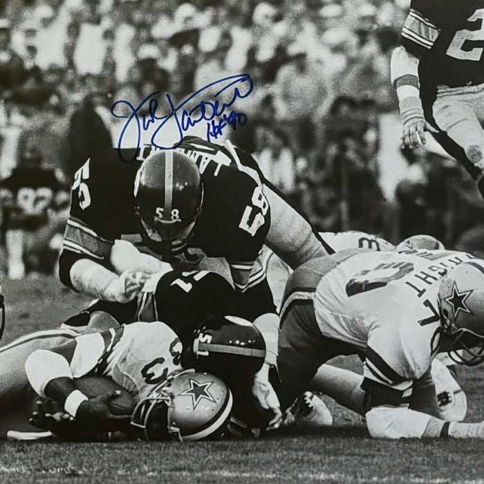 Jack Lambert HOF 90 Hand Signed & Framed Pittsburgh Steelers 16x20 Football Photo