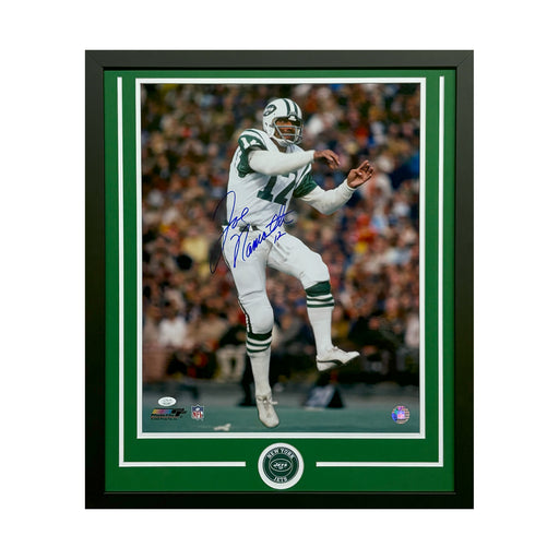 Joe Namath Hand Signed & Framed New York Jets 16x20 Football Photo