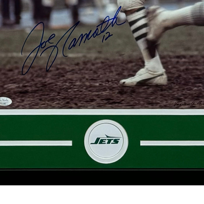 Joe Namath Hand Signed & Framed New York Jets 16x20 Football Photo