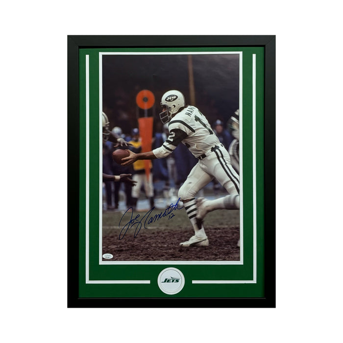 Joe Namath Hand Signed & Framed New York Jets 16x20 Football Photo